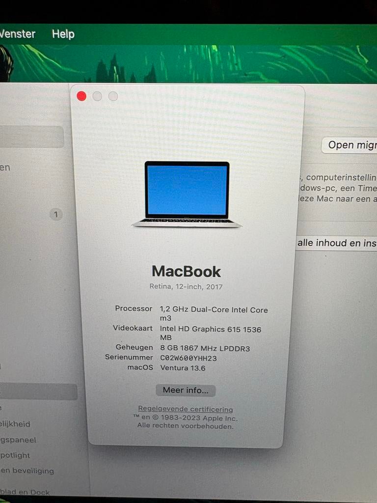 MacBook 12 inch 2017 - Spatiebalk los, Computers en Software, Apple Macbooks, Gebruikt, 256 GB, Qwerty, 8 GB
