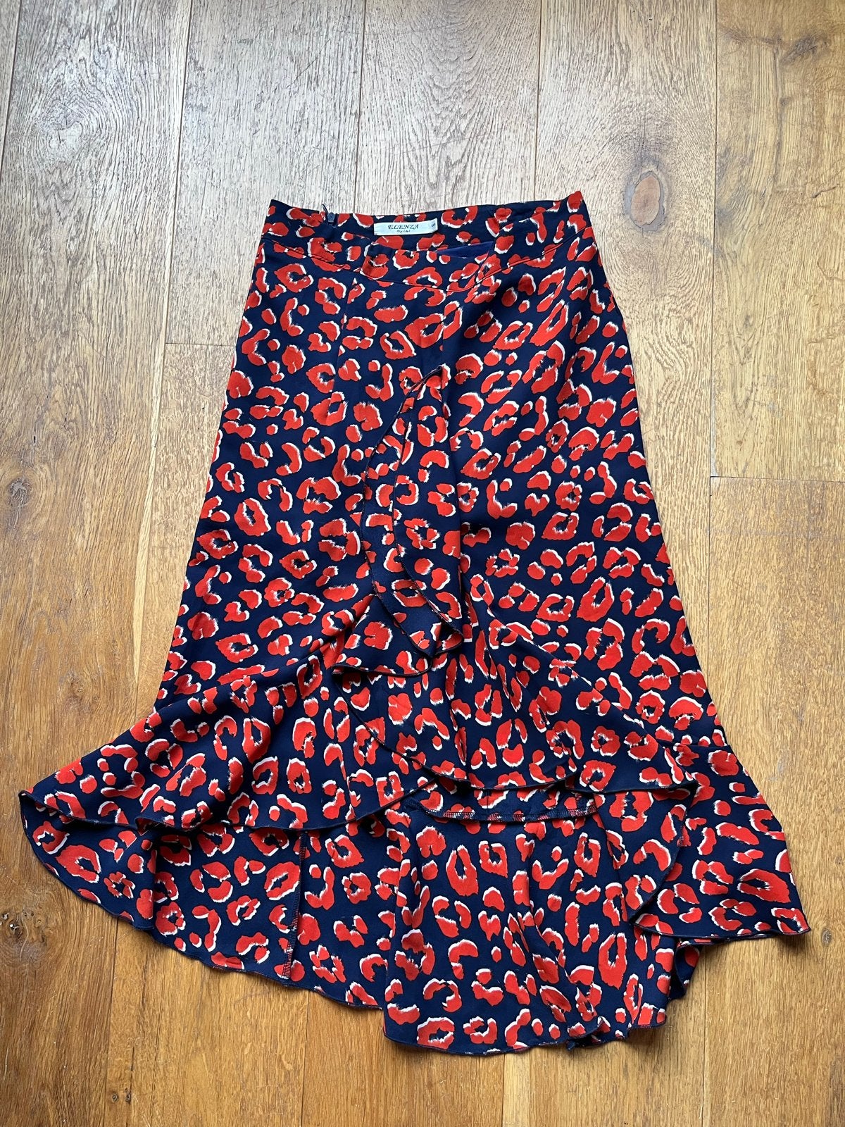 Elenza by L&L lange blauwe rok met luipaardprint, Kleding | Dames, Blauw, Ophalen of Verzenden, Zo goed als nieuw, Maat 36 (S)