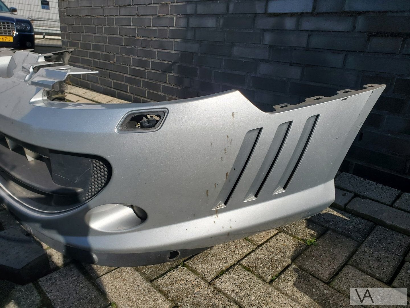 Peugeot 407 coupe 2005 - 2011 voorbumper zilver met pdc €300, Gebruikt, -, Voor, -