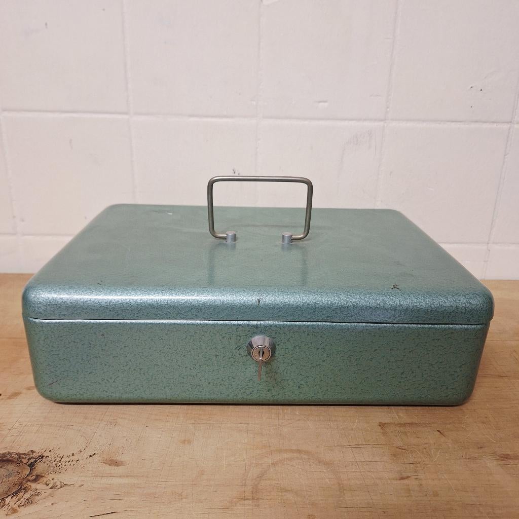 Vintage Geldkist / Geld Kluis van Panzer, Groen, Gebruikt, -, -