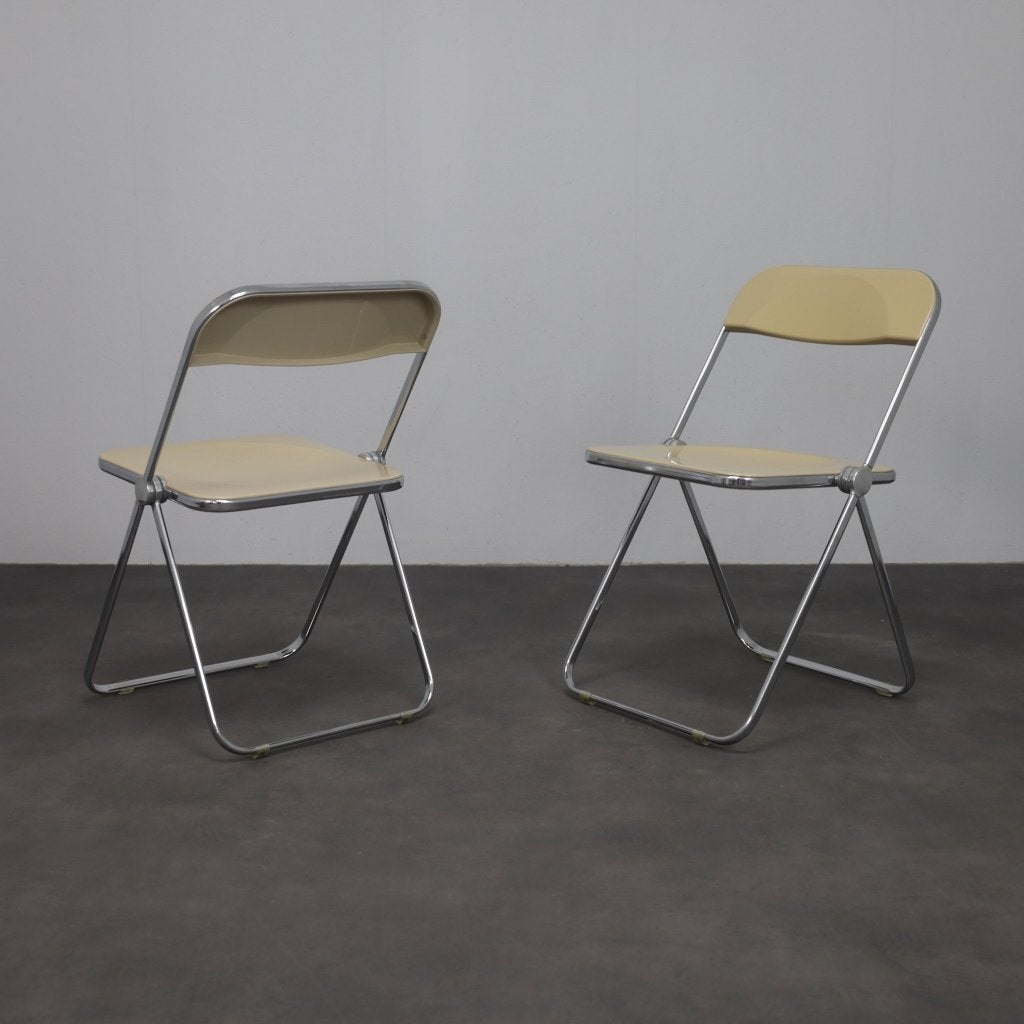 Zeldzame Beige Plia Klapstoelen Castelli Giancarlo Piretti, Huis en Inrichting, Stoelen, Ophalen, Twee, Overige kleuren, Zo goed als nieuw