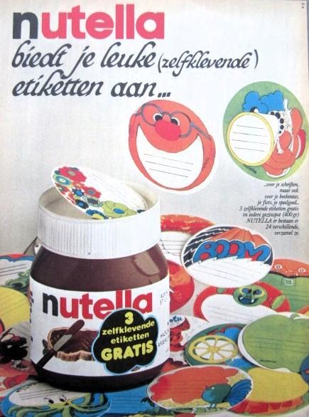 5 vintage advertenties Ferrero Nutella 65-79 chocopasta, Ophalen of Verzenden, Zo goed als nieuw, Overige typen