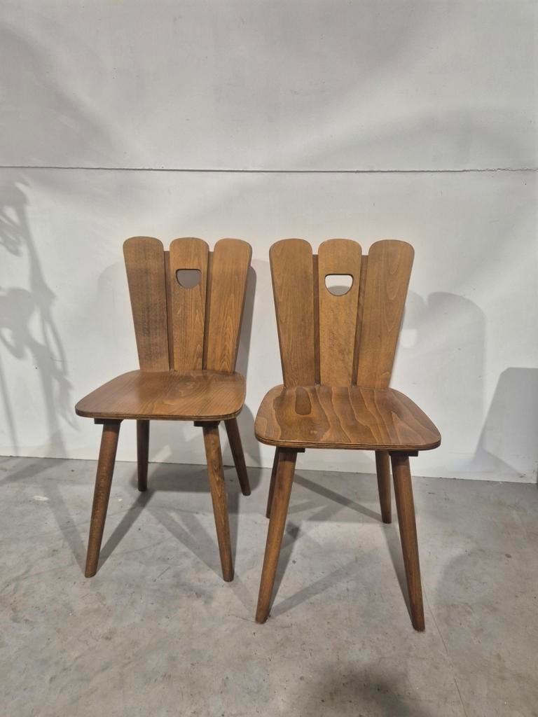 2 brutalist vintage stoelen frans jaren 60., Ophalen, Gebruikt, Twee, Onbekend