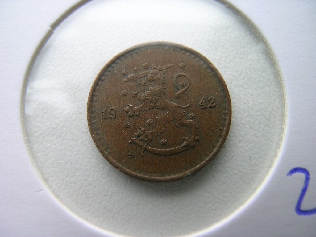 25 Pennia 1942 Finland (nr 2), Ophalen of Verzenden, Overige landen, Losse munt