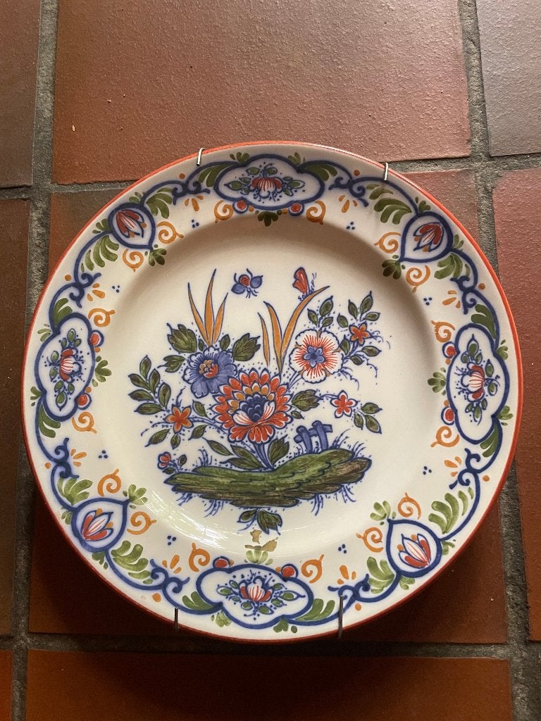 Handgeschilderd Delfts Blauw bord - Zenith A1749, Ophalen of Verzenden