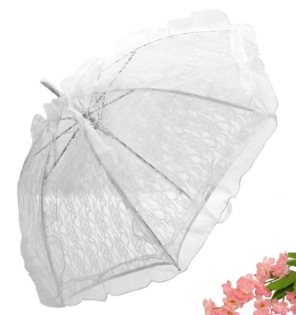 Mooie luxe ivoren kantige bydemeyer parasol., Sieraden, Tassen en Uiterlijk, Paraplu's, Ophalen of Verzenden, Nieuw, Overige kleuren