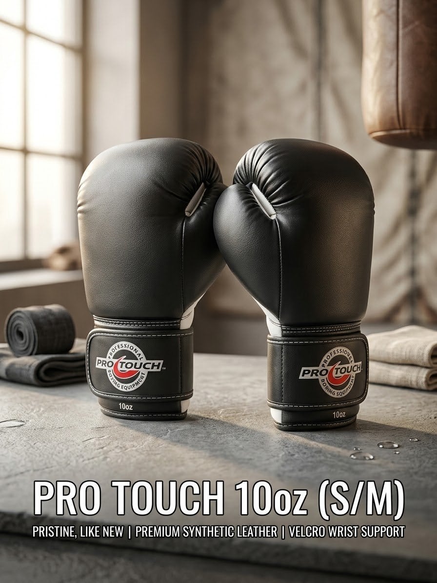 Pro Touch Boxing Gloves 10 oz (Size S/M) – Black/White, Ophalen, Zo goed als nieuw, Bokshandschoenen