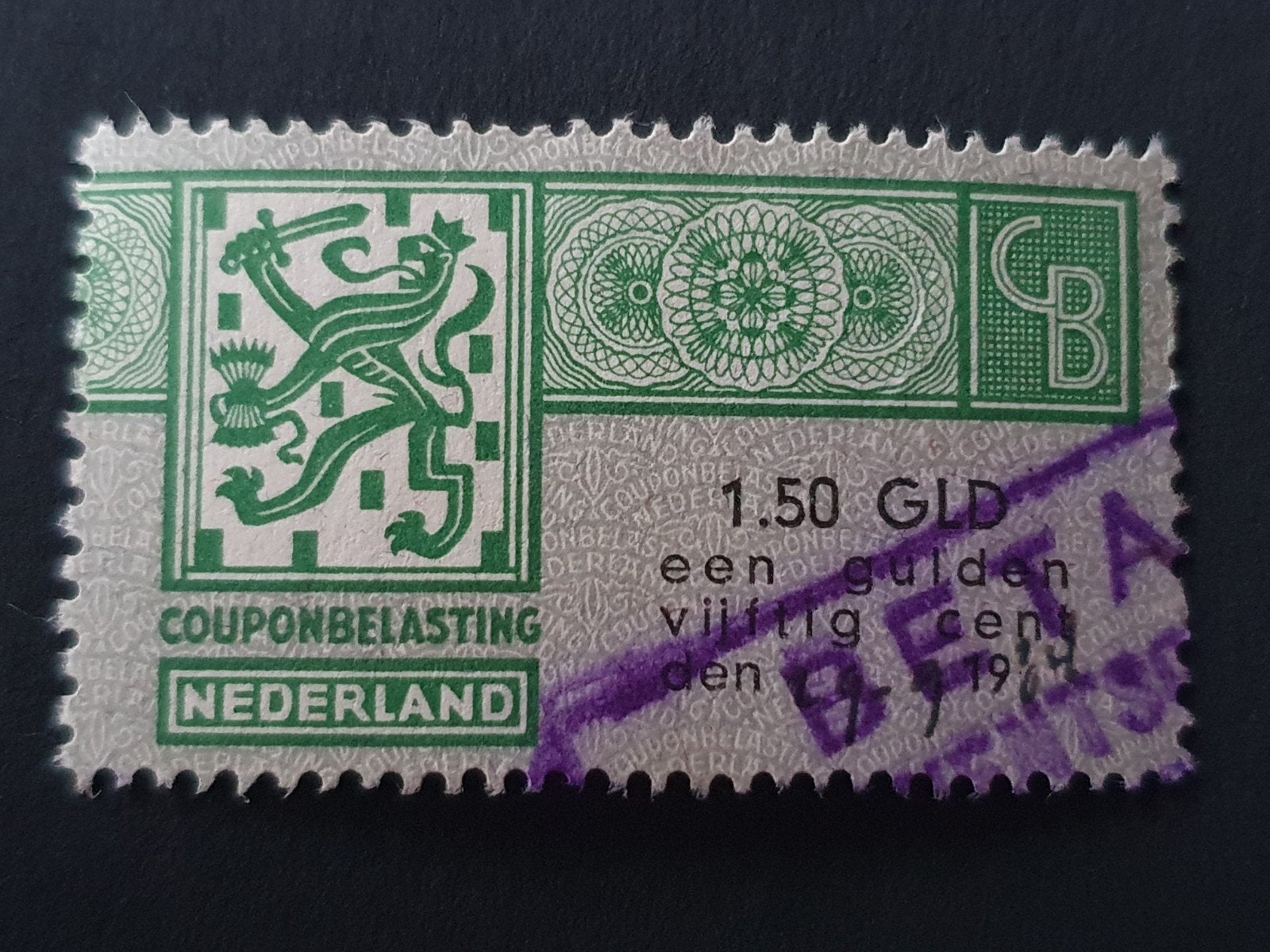 Couponbelasting zegel, Ophalen of Verzenden