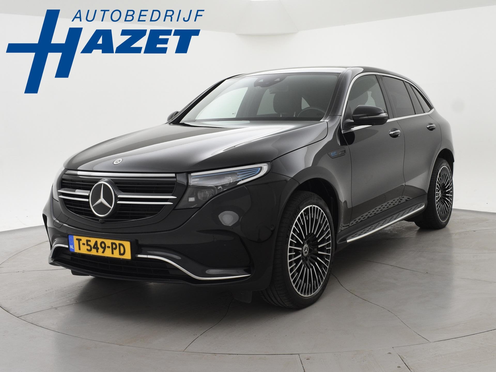Mercedes-Benz EQC 400 4MATIC 408 PK AMG LINE 97% SOH + 21 IN, Automaat, Zwart, 80 kWh, Leder en Stof
