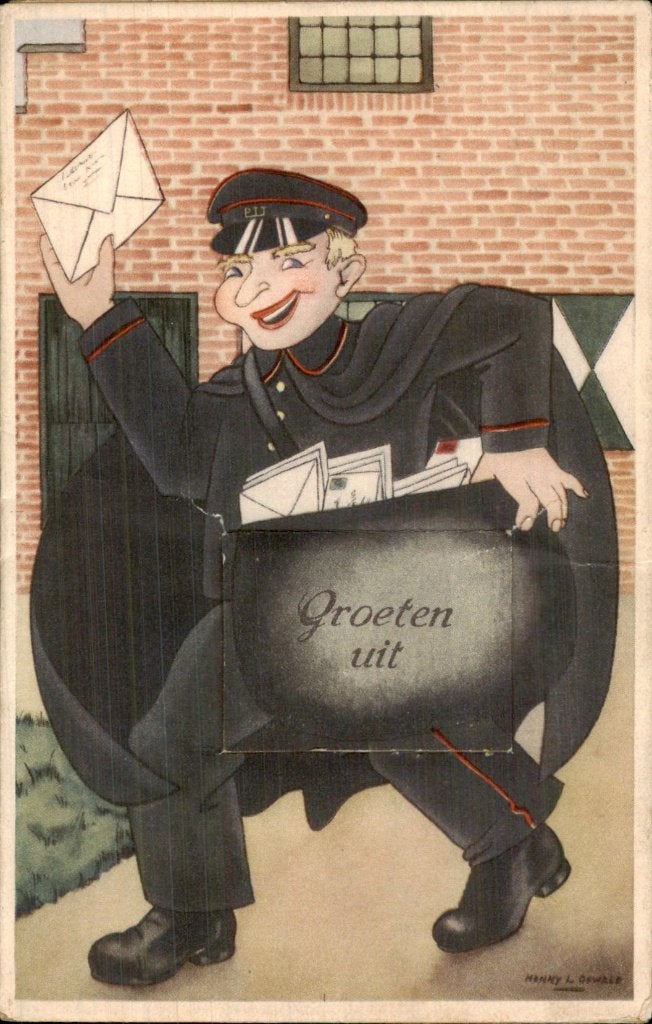 Rotterdam - Postbode - Groeten uit, Ophalen of Verzenden, Voor 1920, Gelopen, Zuid-Holland