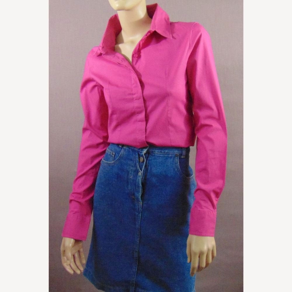Vintage roze y2k blouse met lange mouwen maat S, Verzenden, Zo goed als nieuw, Vintage, Roze