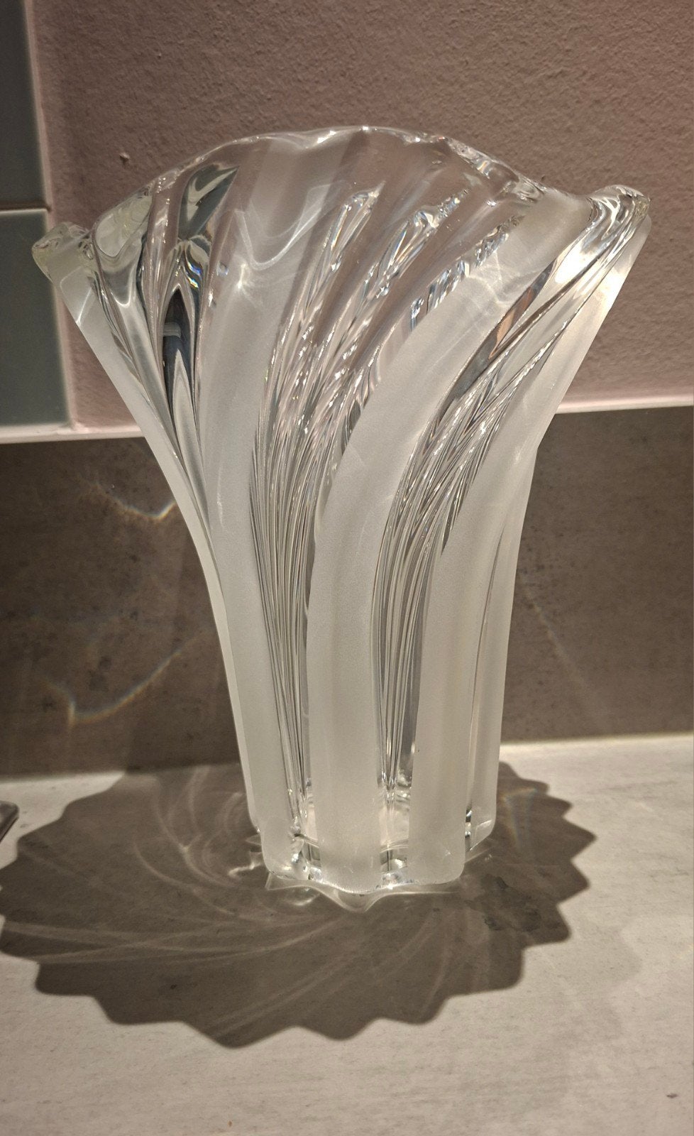 Pierre Cardin "Wave" Glazen Vaas - 20 cm hoog, Ophalen of Verzenden