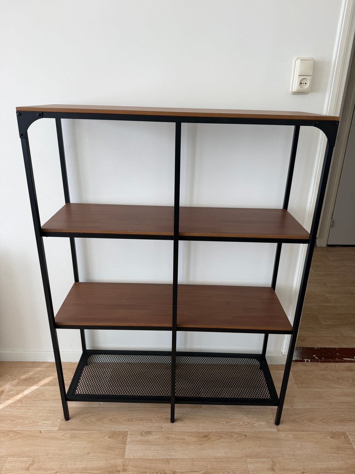 IKEA FJÄLLBO Stellingkast Zwart/Hout, Ophalen, Zo goed als nieuw