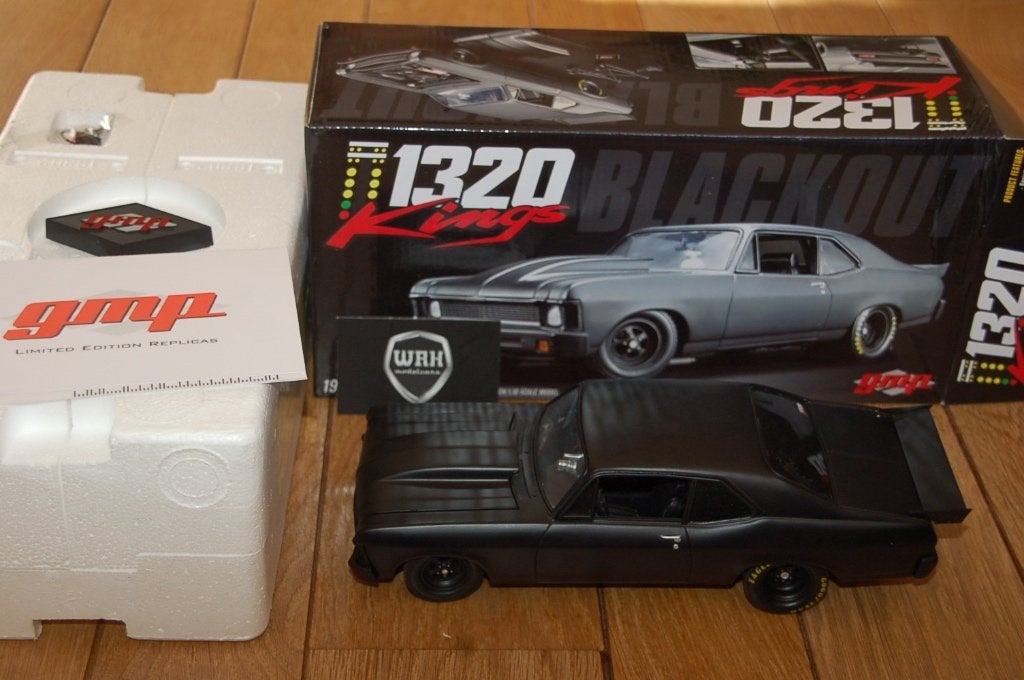 1:18 CHEVY NOVA 1320 KINGS mattblack GMP WRH, Hobby en Vrije tijd, Verzenden, Zo goed als nieuw, Auto, Overige merken
