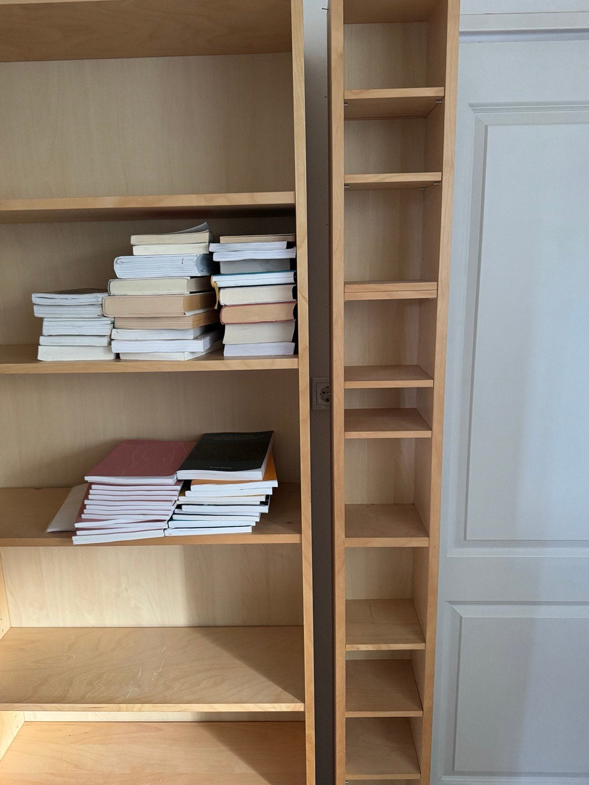Houten Boekenkast evt met smalle kast erbij, Huis en Inrichting, Ophalen, Met plank(en), Gebruikt, 200 cm of meer