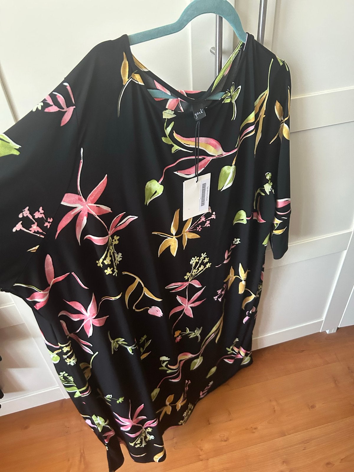 Nieuwe Yoek  maat 54 met bloemenprint, Kleding | Dames, Zwart, Maat 46/48 (XL) of groter, Nieuw, Ophalen of Verzenden