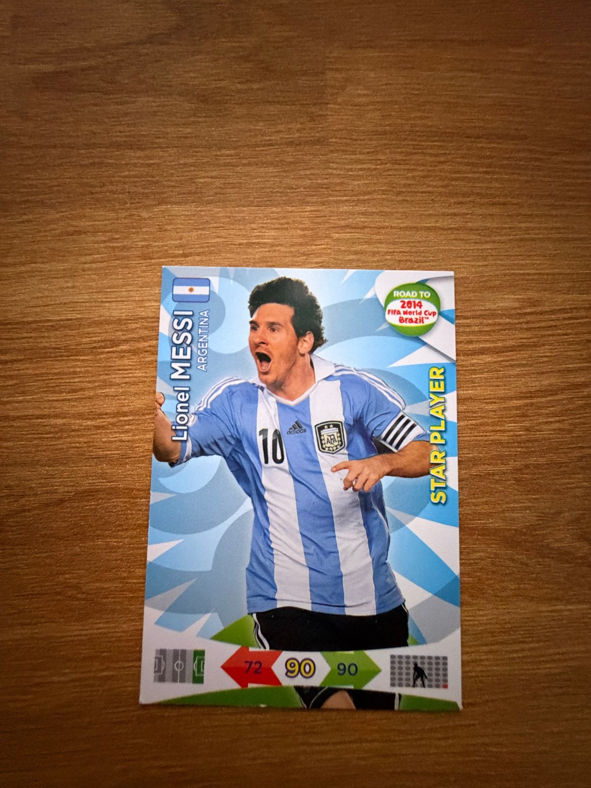 Lionel Messi Star Player Panini Adrenalyn XL Road to WC 2014, Ophalen of Verzenden, Gebruikt, Buitenlandse clubs, Spelerskaart