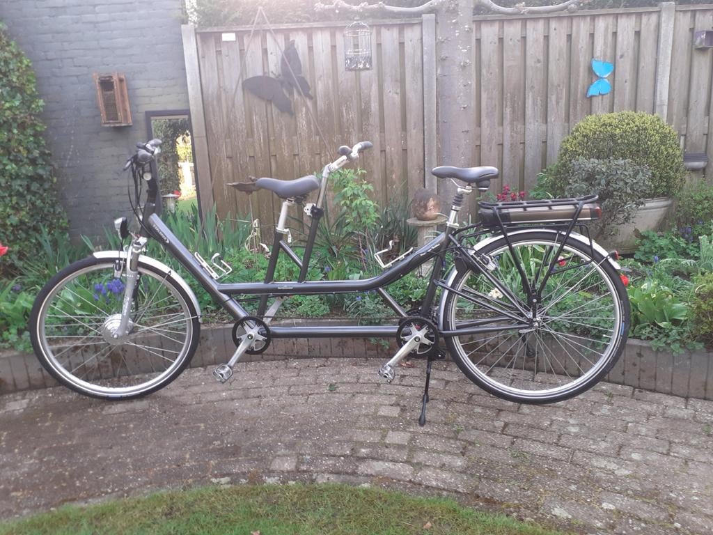 Zeer mooie elektrische tandem (merk: Explorer), Ophalen, Vering, Zo goed als nieuw, 47 tot 51 cm