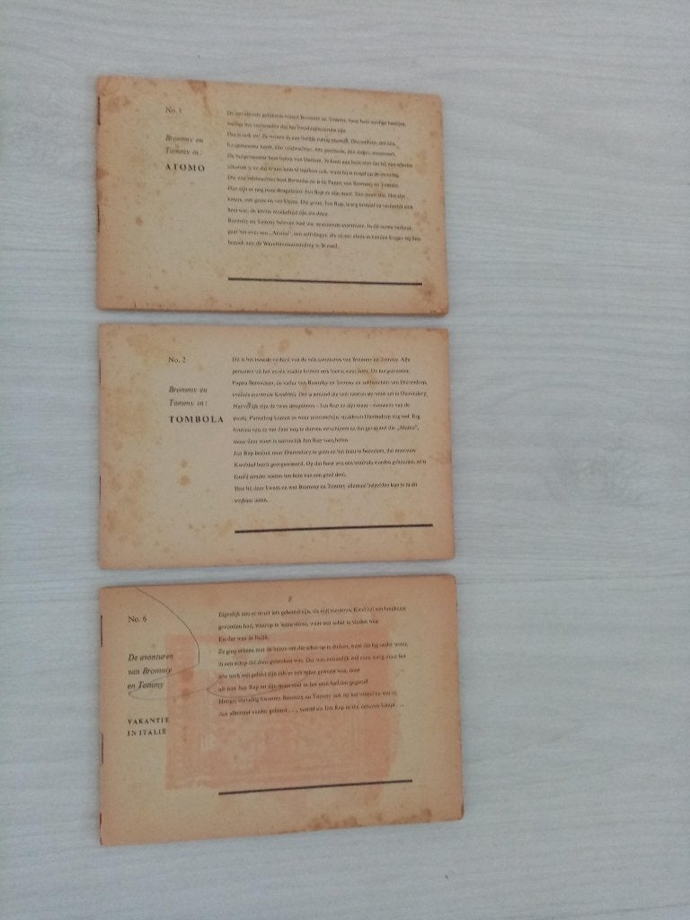 Brommy en Tommy oblong boekjes (zonder kaft), Meerdere stripboeken, Ophalen of Verzenden, Gelezen, Jan Dirk van Exter