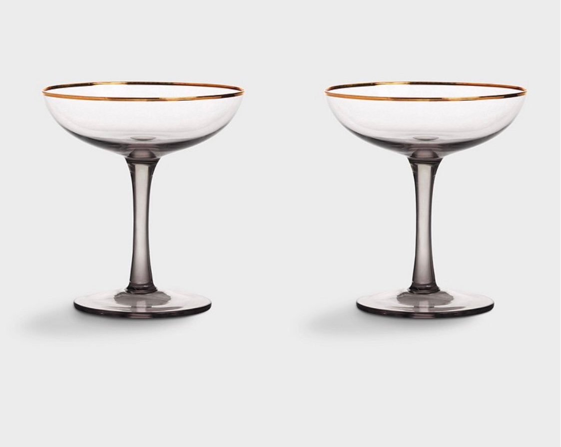 Nieuw &Klevering Amsterdam champagne glas 3 stuks smoked, Glas of Glazen, Nieuw, Ophalen of Verzenden, Glas