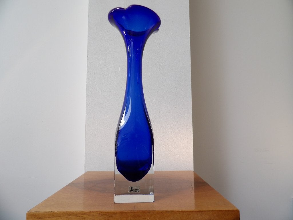 Zeldzame Kobaltblauwe Aseda Vaas - Bo Borgström Design, Antiek en Kunst, Ophalen of Verzenden