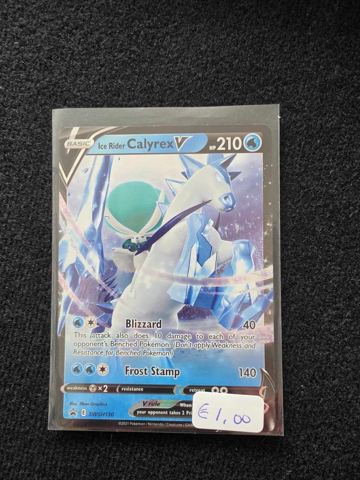 Pokémon TCG: Ice Rider Calyrex V SWSH130 Kaart, Ophalen of Verzenden, Nieuw
