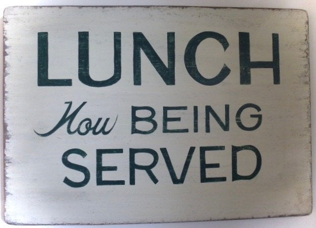 Handgeschilderd houten bord / lunch / restaurant / keuken, Hout, Decoratieobject, Zo goed als nieuw, B6