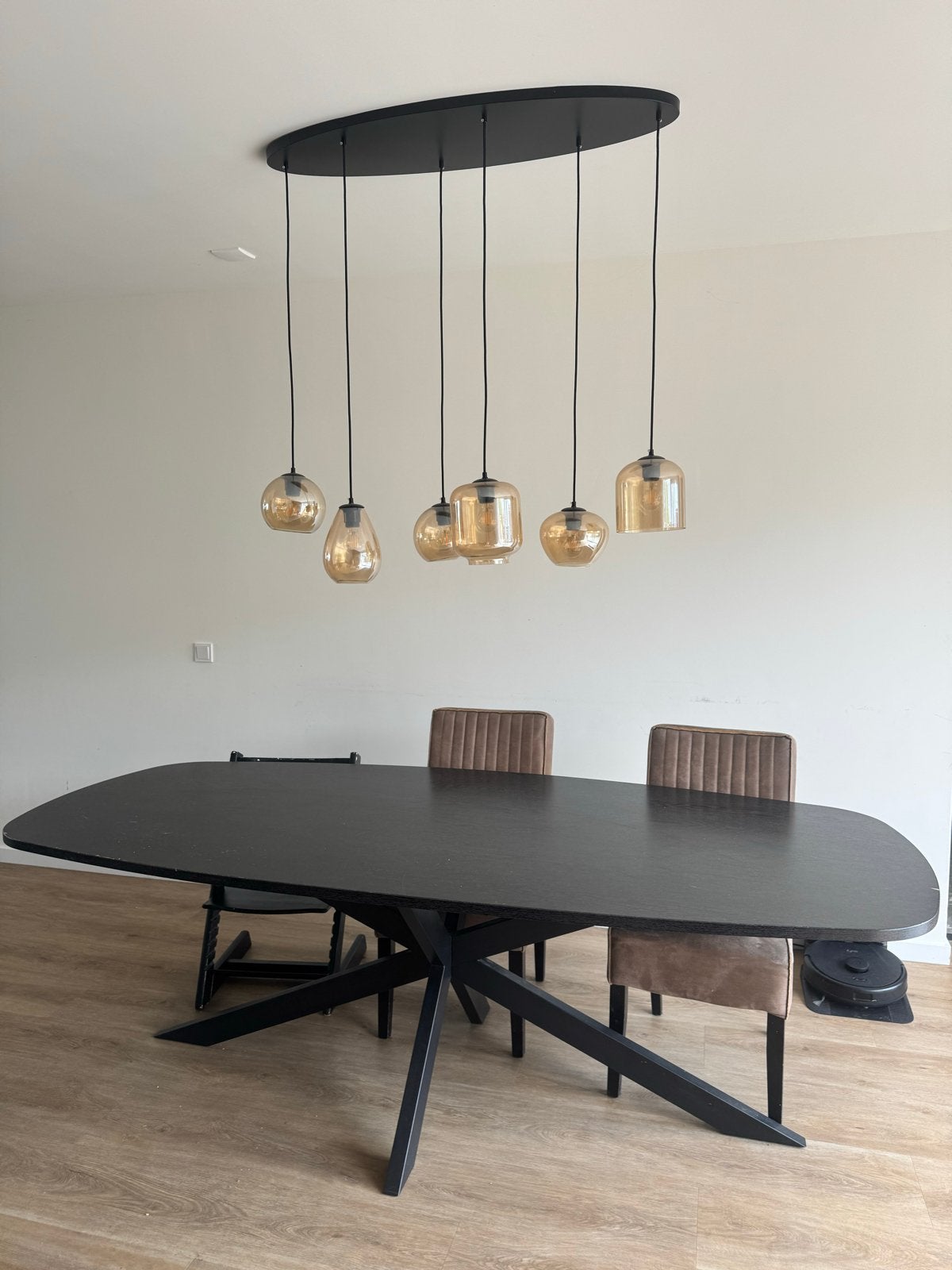 Deens ovale eettafel, Ophalen, Gebruikt, 100 tot 150 cm, 200 cm of meer