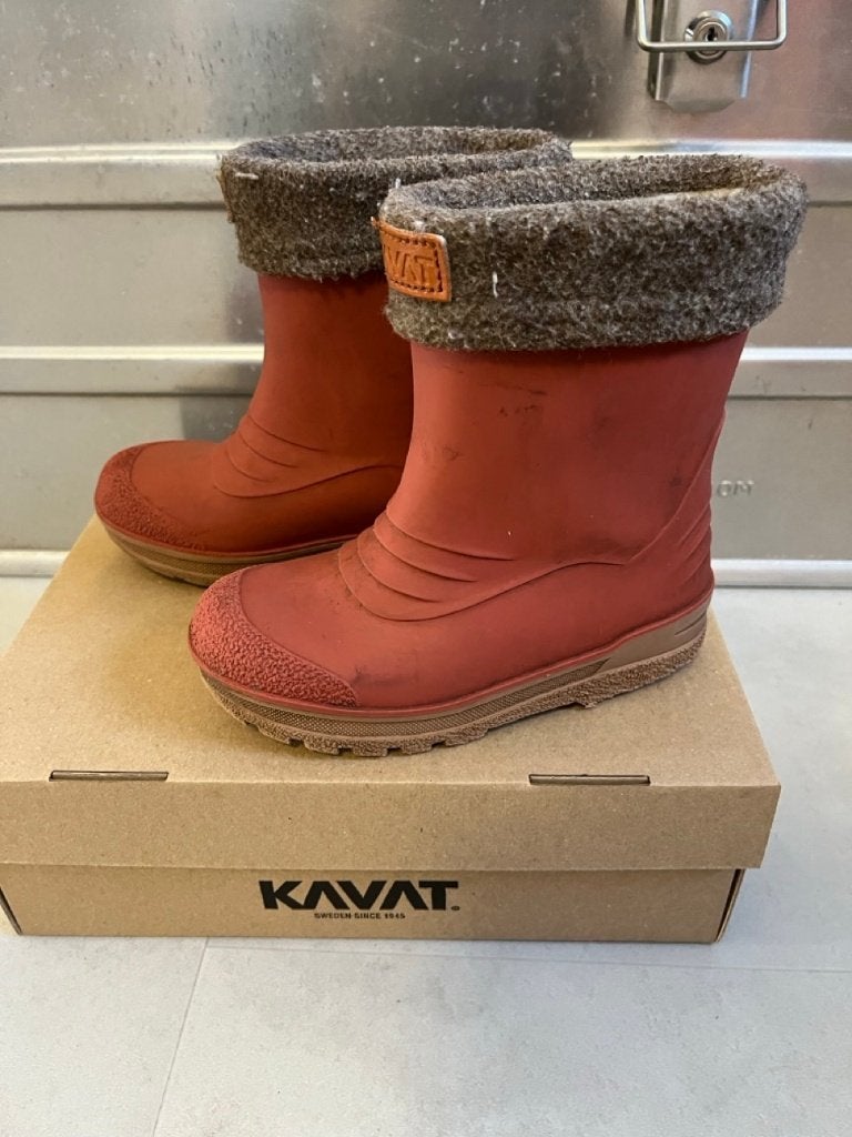 Kavat gevoerde regenlaarzen rood – maat 27, Gebruikt, Verzenden, Jongen of Meisje, Laarzen