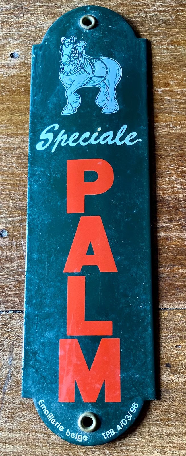 Vintage reklamenbord speciaal Palm bier., Verzenden, Zo goed als nieuw, Reclamebord, Plaat of Schild, Palm