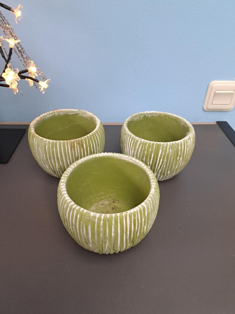 3 Cactuspotten, Tuin en Terras, Rond, Ophalen of Verzenden, Zo goed als nieuw, Aardewerk