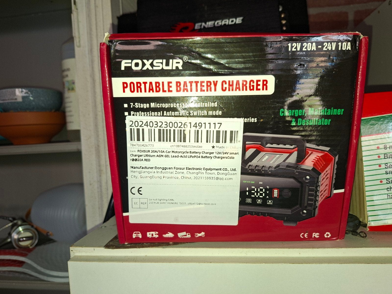 FOXSUR Draagbare Acculader 12V/24V - Nieuw in Doos, Ophalen of Verzenden, Nieuw, Universele onderdelen