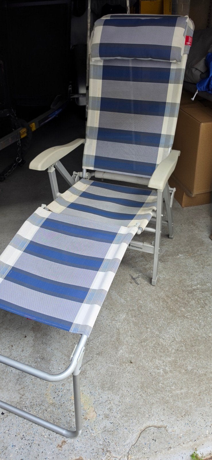 Redwood lichtgewicht opklapbare campingstoel met voetensteun, Ophalen, Gebruikt, Campingstoel