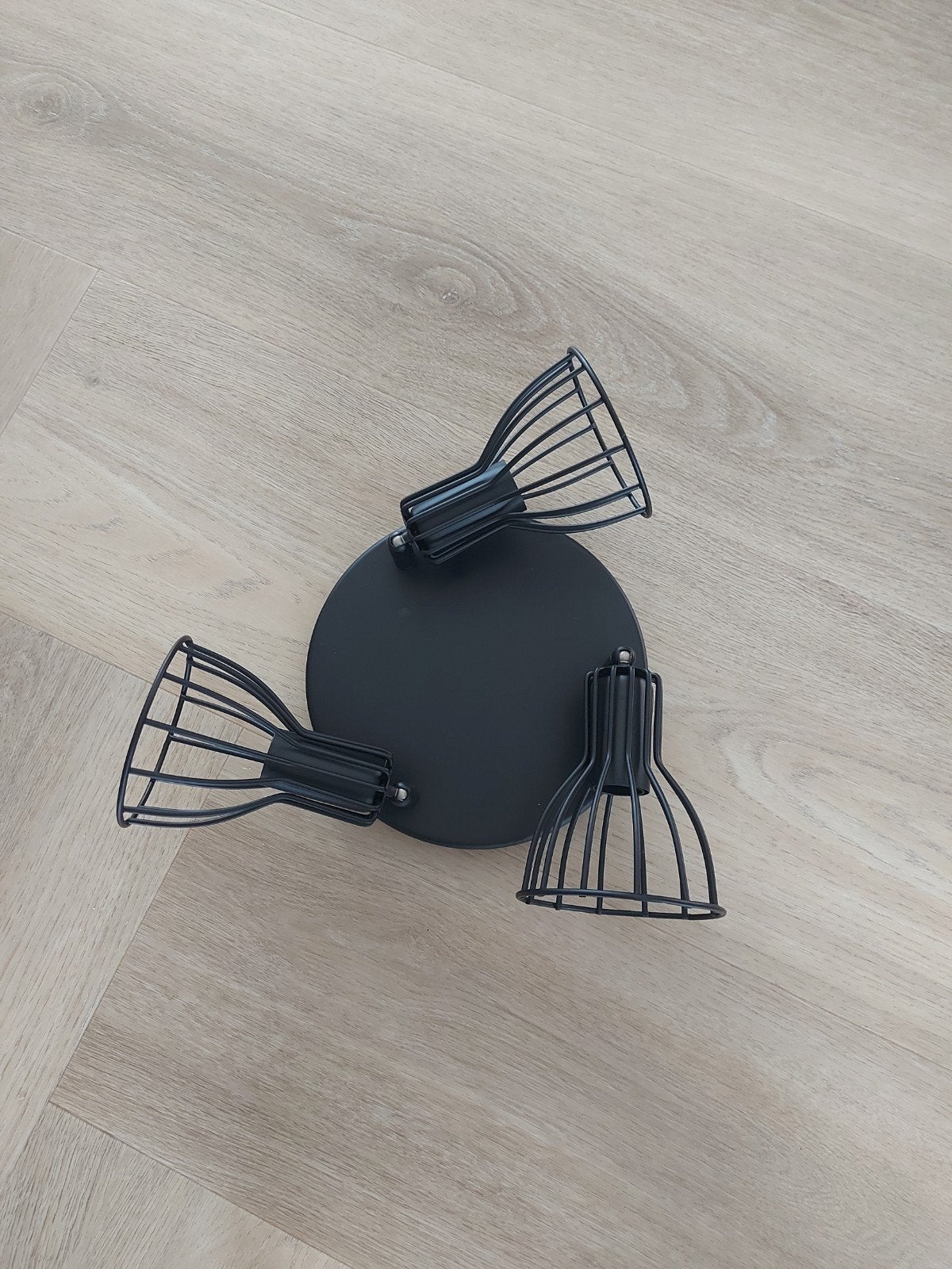 Zwarte plafondlamp met 3 verstelbare lampen, Gebruikt, Verstelbaar, Zwart, E14 (klein)