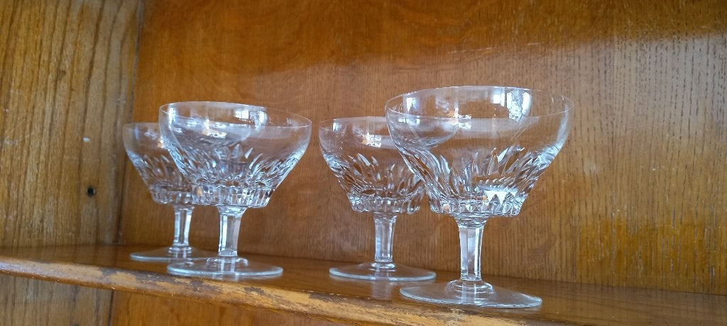 Set van 4 Kristallen Coupe Glazen, Antiek en Kunst, Ophalen of Verzenden