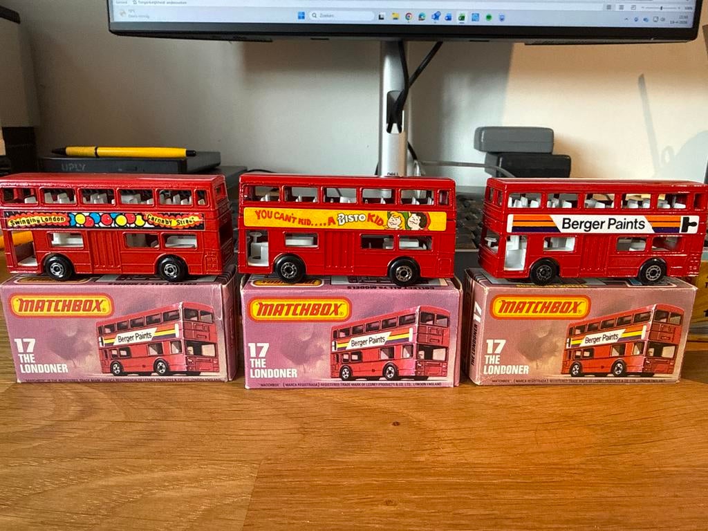 Matchbox 17B The Londoner,  3 uitvoeringen zgan in orig box, Ophalen of Verzenden, Zo goed als nieuw, Overige typen