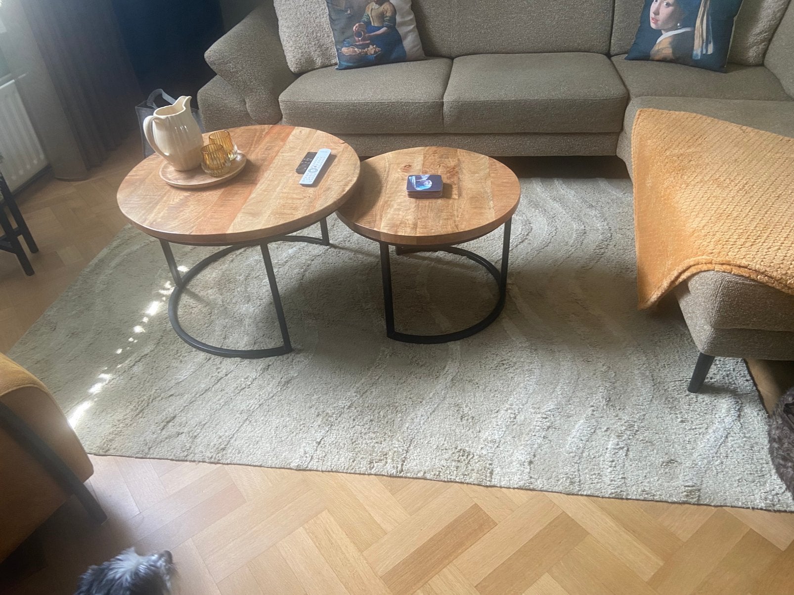 2 vloerkleden., Ophalen, Beige, 200 cm of meer, Zo goed als nieuw