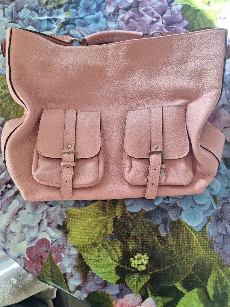 HANDTAS, ROSE-LEER, Ophalen of Verzenden, Zo goed als nieuw, Roze, Handtas