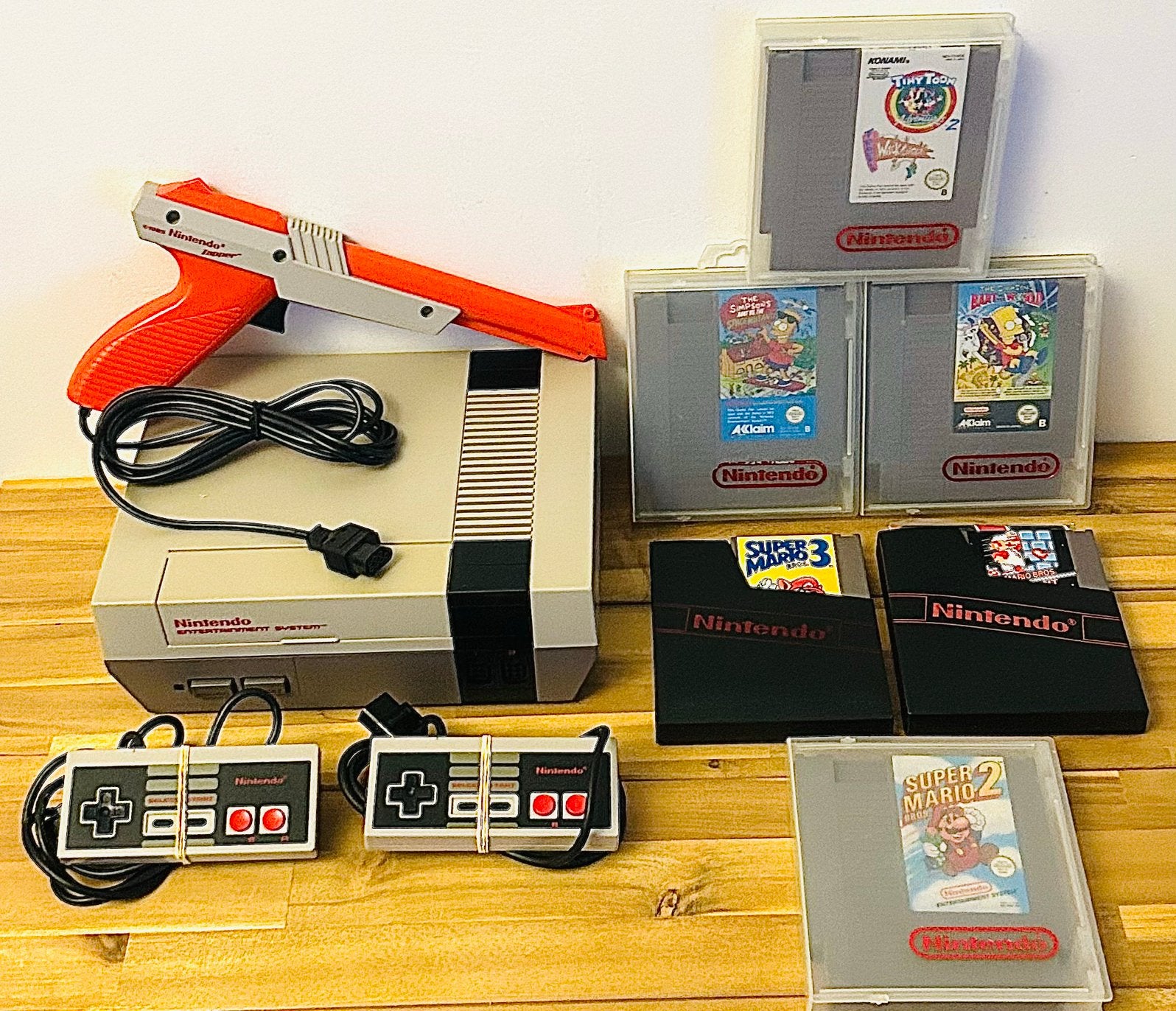 Nintendo/Games, Spelcomputers en Games, Spelcomputers | Nintendo NES, Ophalen of Verzenden, Gebruikt, Met 2 controllers, Met games