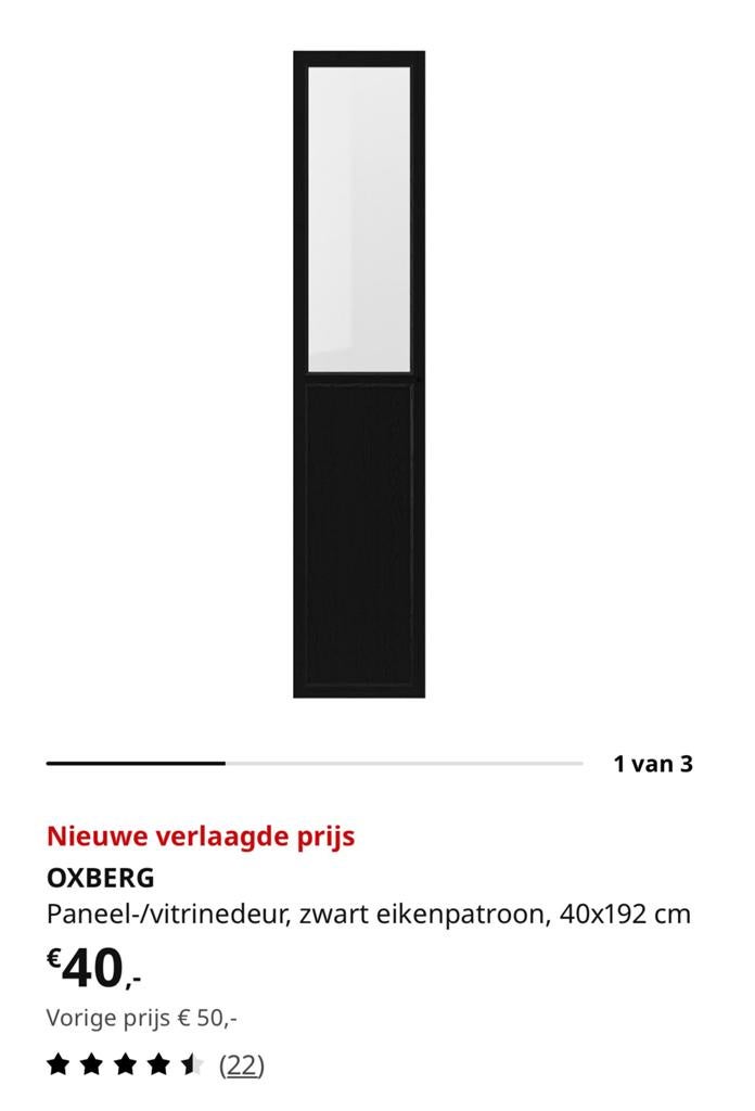 Boekenkast/vritrinekast, Ophalen, Met deur(en), Zwart eikenlook, 50 tot 100 cm