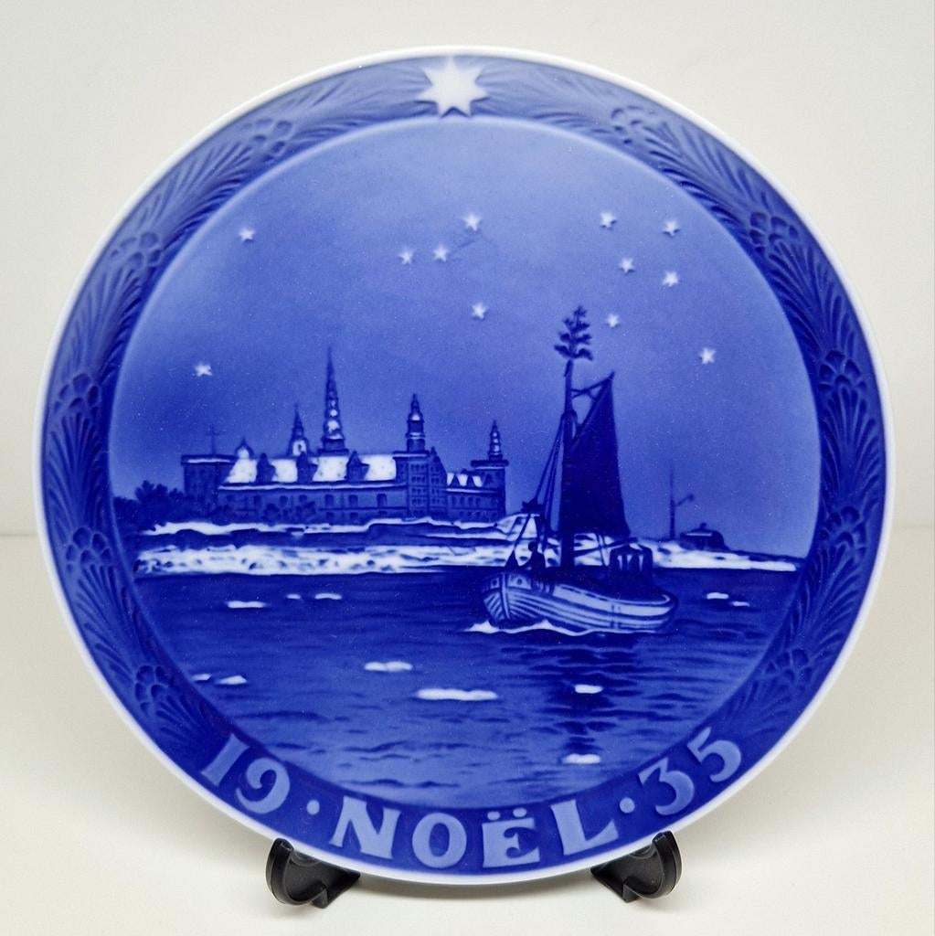 Porseleinen Kerstmis wandbord Royal Copenhagen Denmark 1935., Antiek en Kunst, Antiek | Porselein, Ophalen of Verzenden