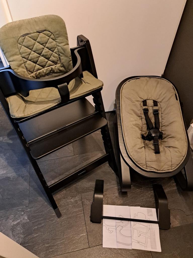 Kidsmill Up meegroeistoel met newborn set & wipperonderstel, Ophalen, Gebruikt, Meegroeistoel, Gordel(s)