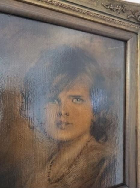 antieke Jugendstil kunstdruk Von Lenbach `` Yella`` portret, Ophalen, Huis en Inrichting
