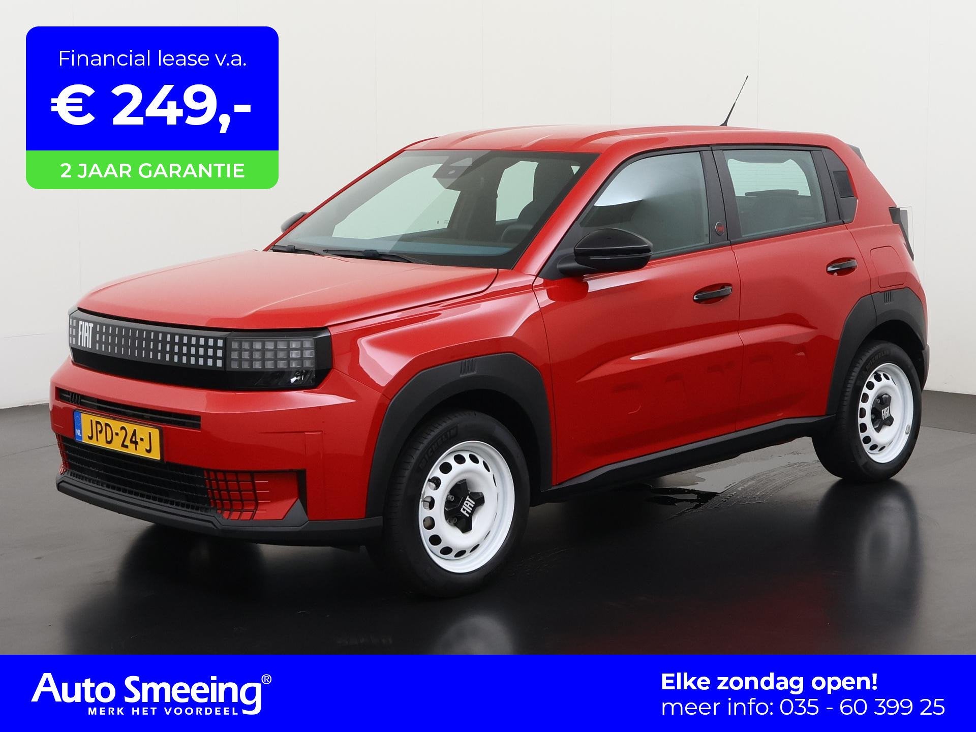 Fiat Grande Panda RED 11kW 44 kWh | Apple/Android Carplay |, Auto's, 12 maanden, Stof, Gebruikt, Panda