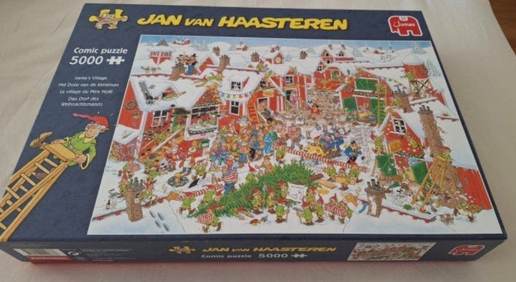 Het dorp van de kerstman - Jan van Haasteren 5000 stukjes, Ophalen of Verzenden, Meer dan 1500 stukjes, Zo goed als nieuw