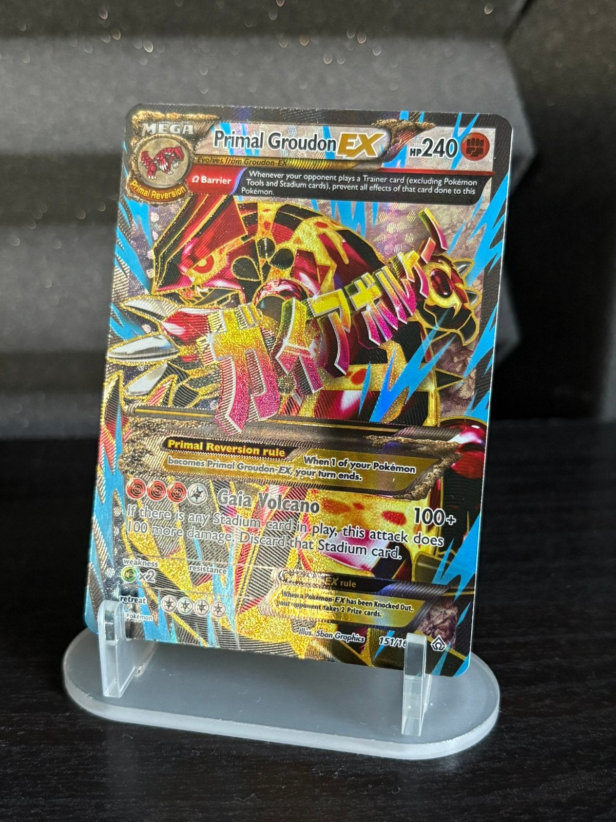 Primal Groudon EX (PRC 151), Ophalen of Verzenden, Zo goed als nieuw