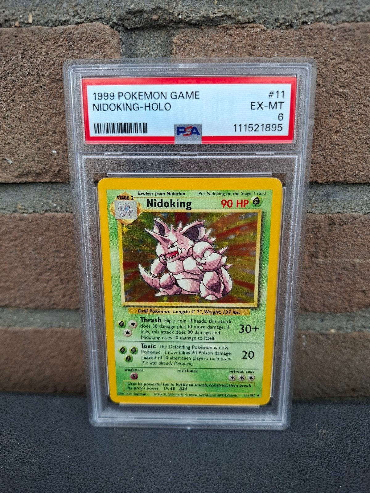 psa 6 nidoking holo base 1999 vintage pokemon, Ophalen of Verzenden