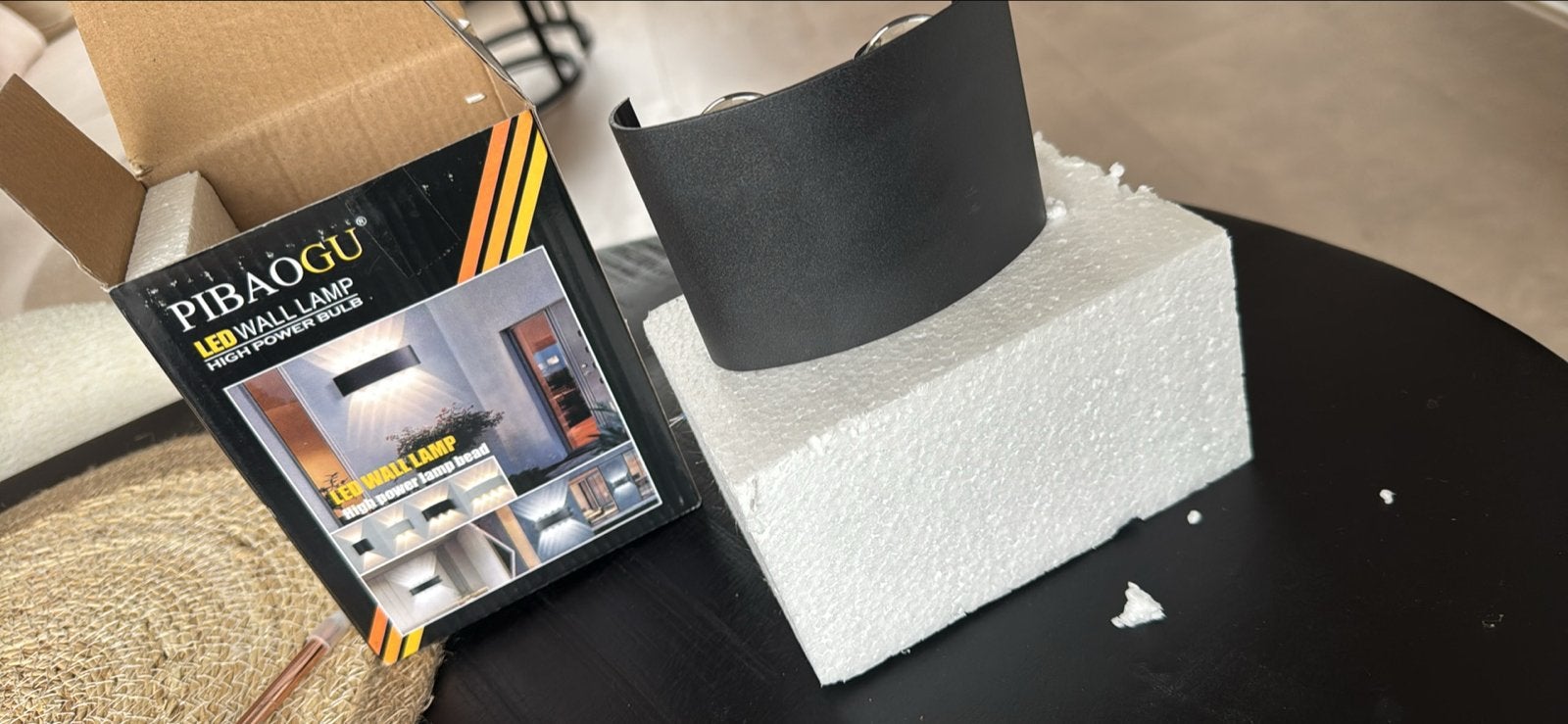 4 stuks Pibaogu LED Wandlamp - Zwart, Up/Downlighter, Huis en Inrichting, Up-/downlighter, Zwart, Geschikt voor buiten, Nieuw