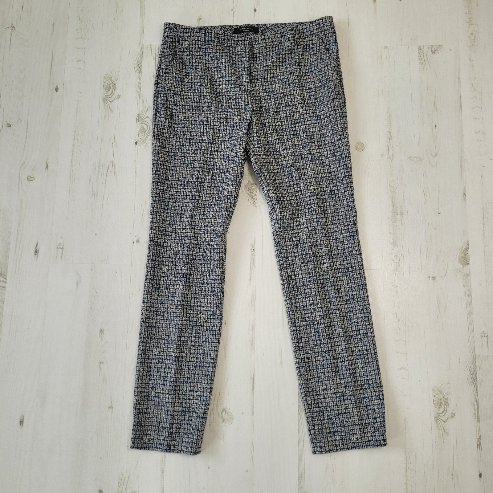 Max Mara Weekend dames broek 42 grijs met blauwe draad, Ophalen of Verzenden, Zo goed als nieuw, Maat 42/44 (L), Max Mara