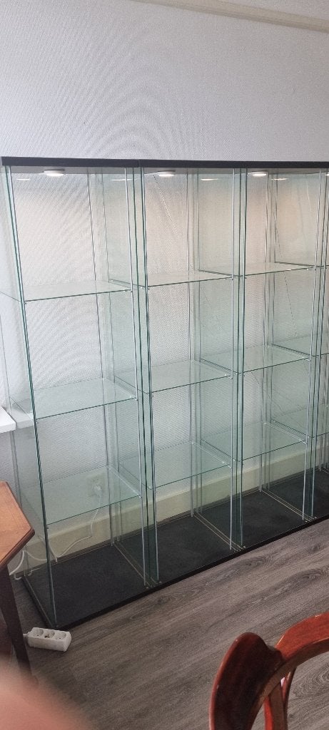 glazen vitrinekasten, met verlichting, zonder deur, 5 stuks, Ophalen, Zo goed als nieuw
